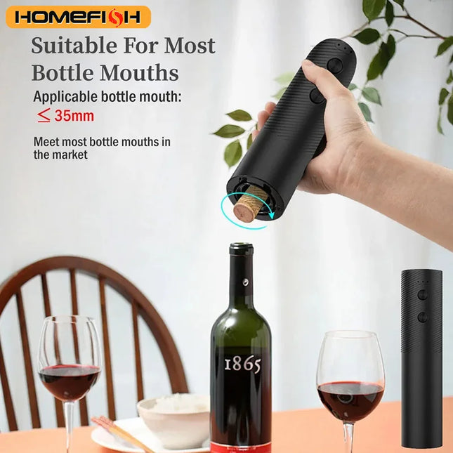 HOMEFISH Electric Wine Bottle Opener Automatic Red Wine Corkscrew Rechargeable Wine Opener Wine Tools Kitchen Products