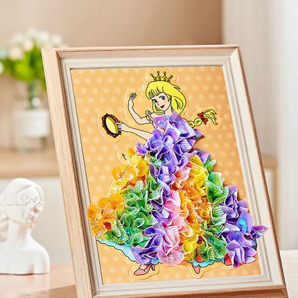 DIY Painting Sticker Craft Toys Kid Art Girls Poking Princess Handmade Educational Magical Children Gifts