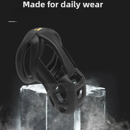 Chastity Lock Cock Cage 3D Invisible Lock with 4 Arc Ring Testicle Chastity Belt BDSM Toy Hentai Bondage SexToy
