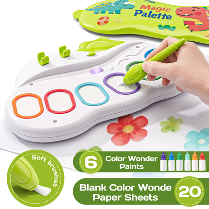 Children's Colorful Drawing Set with Stamps, Painting, Non-staining Hands, 6-color Pens | 20 Pattern Papers | Dust-free Art Toy