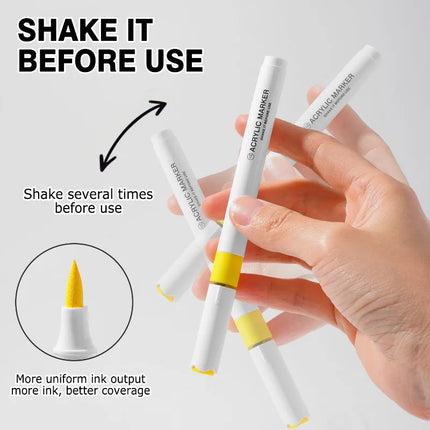 ROSYMENG 126/9 Colors Acrylic Paint Marker Pens Soft Brush Professional Drawing Pens PK LANGUO School Stationery Art Supplies