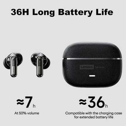 Choice Lenovo LE208 Wireless Earphones Bluetooth V6.0 HIFI Headphone Leather Texture Gaming Headset with Mic Music Earbuds