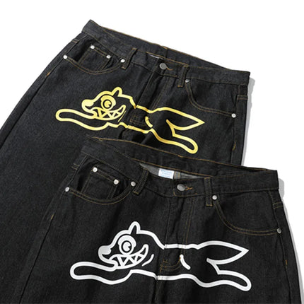 2026 Ropa Dog Print Streetwear Men Hip Hop Baggy Jeans Pants Y2K Clothes Straight Loose Goth Denim Trousers Pantalones Vaqueros