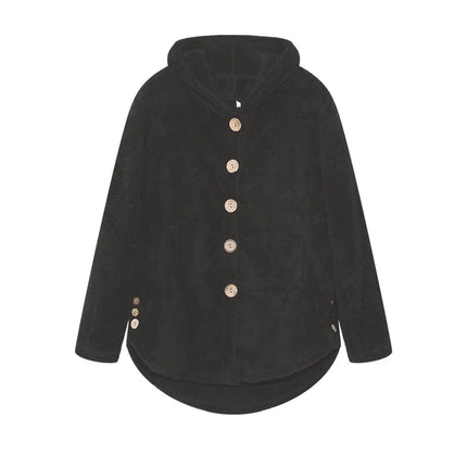 Fashion Trend Autumn and Winter Press-pleated Printed Turn-collar Long-sleeved Shirt Two-piece Furry Coat