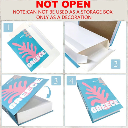 3Pcs/Set Luxury Fake Book Storage Box Fashion Decorative Books Design Coffee Table Bedroom Shelf Islam Home Decor New York Paris