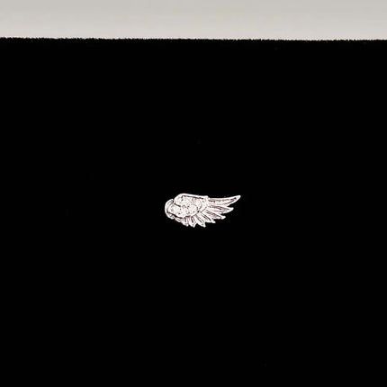 Fashion Silver Color Zircon Wing Stud Earrings for Women Luxury Shiny Crystal Geometric Personality Ear Bone Nail Jewelry Gifts