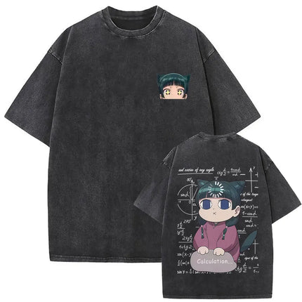 Japanese Anime The Apothecary Diaries Washed Vintage T Shirt Maomao Graphic T-shirt Men Women Cartoon Manga Funny T-shirts Tops