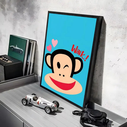 P-Paul Frank Poster Stickers Mural Painting Self-Adhesive Wall Decals for Bedroom Living Room Home HD Decor Gift