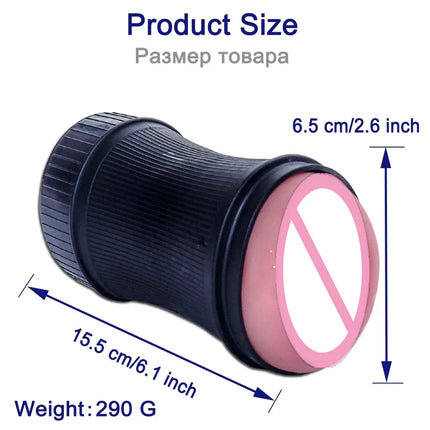 Double Head Use Manual Male Masturbator Realistic Vagina Oral Blowjob Cup Masturbation Machine Adult Erotic Sex Toy for Men 18+