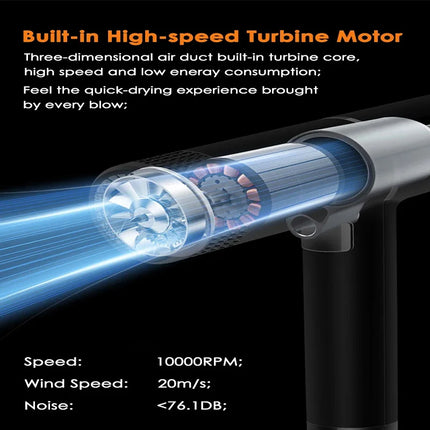 Low noise hot and cold negative ion hair dryer Intelligent temperature adjustable quick-drying bladeless hair dryer