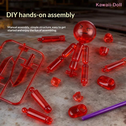 1 Set Multi-jointed Matchmaker Movable Assembled Robot Creative Stickman Desk Ornaments Decorative Festival Gift