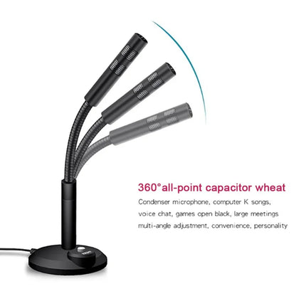 3.5mm Studio Microphone Speech Mic Stand Holder USB Desktop Wire Gaming Mic Mini For PC Notebook Podcast Recording Studio
