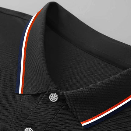 Men's long-sleeved polo shirt with embroidered spring and autumn casual polo shirt