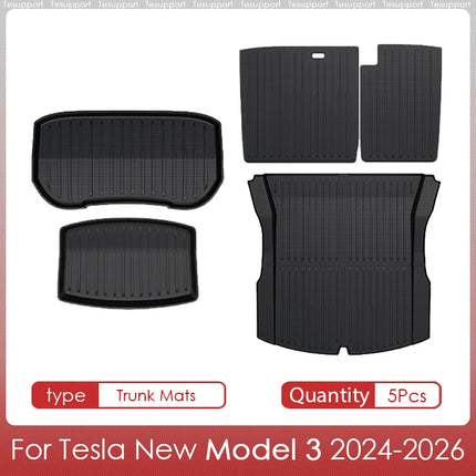 Floor Mats Cargo Liner For Tesla Model 3 2025 Highland Waterproof Anti-slip Trunk Mat TPE Pads Model 3 2026 Highland Accessories