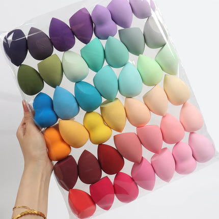 Make-Up Eggs 3-5-10-15-20-30-50 Pack, Color and Shape Random Foundation Beauty Sponge Blend, Liquid, Cream and Powder Flawless,