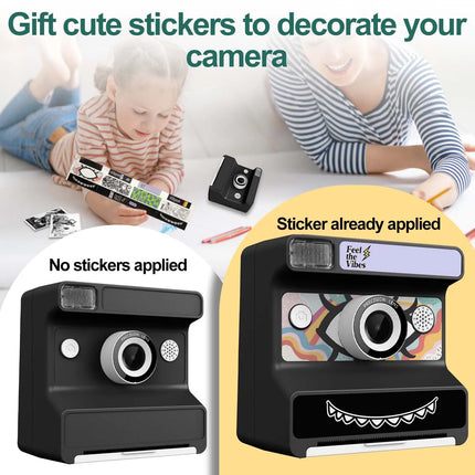 Kids Camera Instant Print Photo, Portable Thermal Printing Camera Toy with HD Digital Video, for 3-12 Years Old Boys Girls