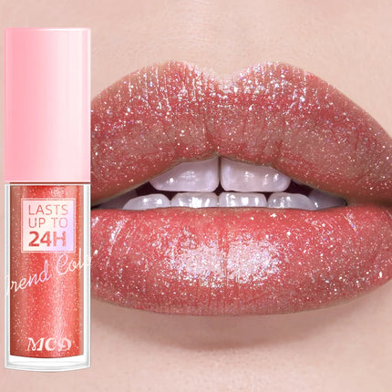 18 Colors Glitter 1pcs Lip Glaze Long Lasting Lip Gloss Waterproof Liquid Lipstick Makeup Lip Oil Lip Tint Moisturizing Lip Balm