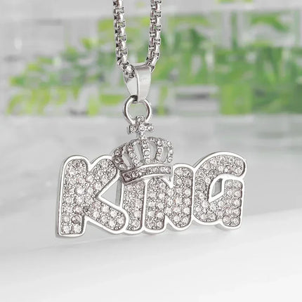 Hip Hop Iec Out Put Crystal Zirconia Dollar Sign Pendant Necklace Fashion Punk Cool Rock Rap Party Jewelry Accessories for Men