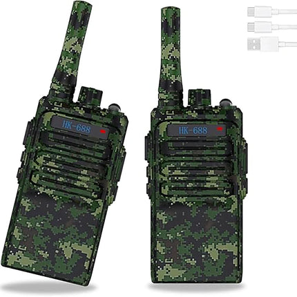 Kids Walkie Talkies 2 Pack, 3 Miles Range, 2000mAh Rechargeable, 16 Channels, LCD Flashlight, Gift for Camping Hiking