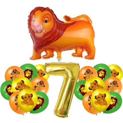 Lion King Birthday Party Decoration Simba Tableware Plate Cup Balloon Set Banner Backdrop Gift Bags Sticker Kids Party Supplies