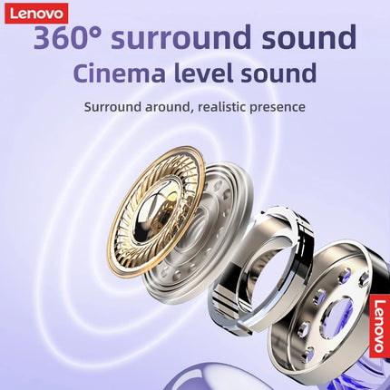 Lenovo Wireless Bluetooth 5.4 Earphones TWS Panoramic Sound Effects Ultra Long Battry Life Headphones Comfortable To Wear TA410