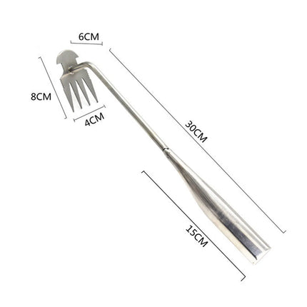 L Shaped Hand Crevice Weeder Root Remover Tool Outdoor Weeder Portable Weed Puller Handled Up Manual Stainless Steel Garden Tool