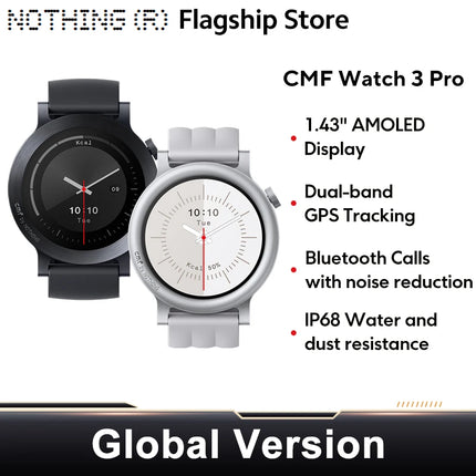 Global Version Nothing CMF Watch 3 Pro 1.43"AMOLED Dual-Band GPS Bluetooth Call smartwatch 131 Sports modes Blood Oxygen Monitor