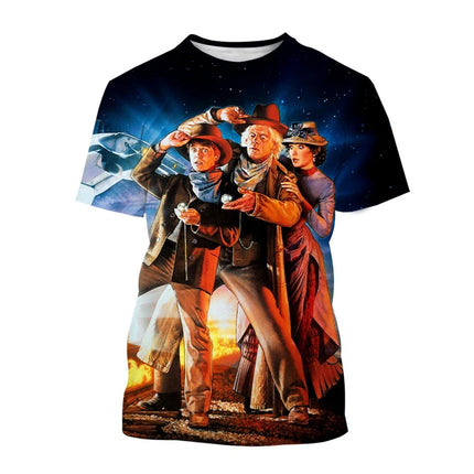 Summer fashion fantasy 3D printed movie short sleeved cool technology interstellar personality T-shirt
