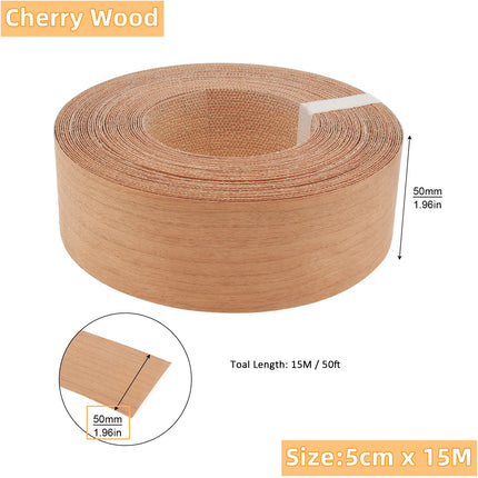 1.9cm/5cm x15M Hot Melt Adhesive Furniture Tape Melamine Edge Banding Strip/ Real Wood Pre Glued Veneer Sheet Cabinet Edge Decor