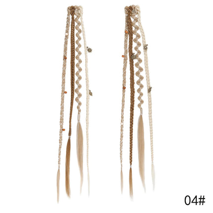 Synthetic Fiber Handmade Mixed-Color BB Clip-in Box Braid Hairpiece Extension 16/20inch 2 PCS Braiding Hair Ponytail Extensions