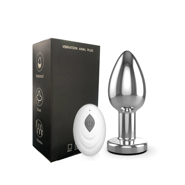 Vibrating Anal Plug Vibrator Remote Control 10 Powerful Vibrations Prostate Massager with Flashing Light Base Sex Toy for Couple