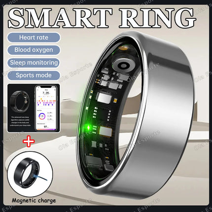 2026 Smart Ring Blood Pressure Heart Rate Sleep Monitoring Smartring IP68 & 5ATM Waterproof Multi-sport Mode Smartring Man Women