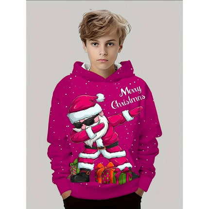 2026 Kids Boys Clothes Christmas 3D Printed Hoodie Long Sleeve Casual Winter Pullover Sweatshirt Fashion Party Children Hoodie