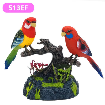 Sound Voice Control Electric Bird Pet Toy Electric Simulation Induction Bird Cage Birdcage Kids Toy Gift Garden Ornaments