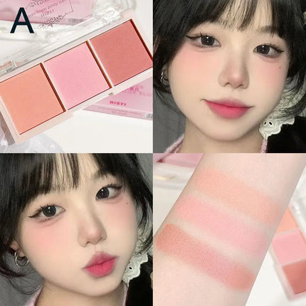Natural 3 Colors Face Blush Powder Cheek  Cheek Tint Matte Cosmetics Blusher Face Up Make Brightens The appearance And The Color