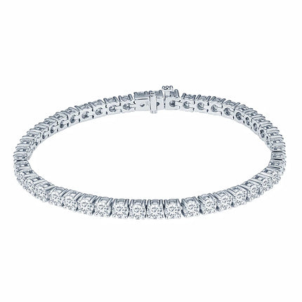 Customized 10K 14K 18K White Gold 3mm 3.5mm Stone Size CVD HPHT Lab Grown Diamond Jewelry Bracelet MSB-505