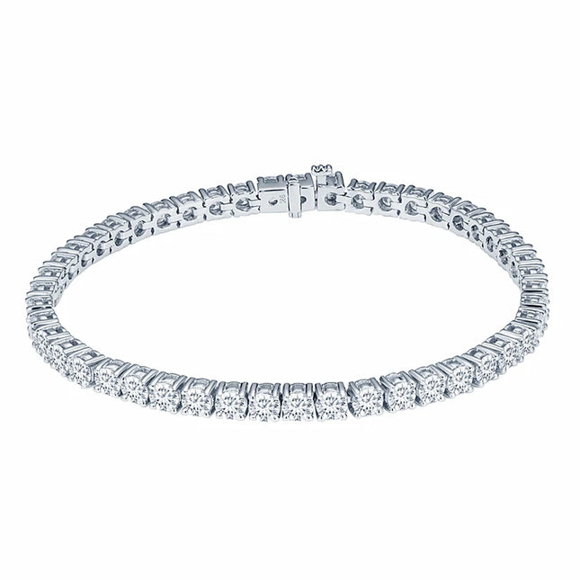 Customized 10K 14K 18K White Gold 3mm 3.5mm Stone Size CVD HPHT Lab Grown Diamond Jewelry Bracelet MSB-505