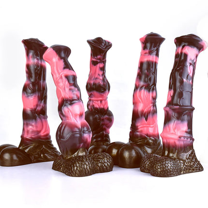 FAAK Fantasy Large Horse Dildo Sucker Silicone Multi Color Penis With Testis Sucker Female Masturbator Anal Plug For Women Men