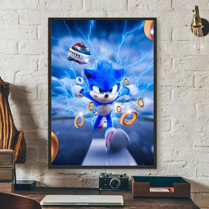 MINISO Sonic Wall Poster Removable Sticker | MINISO Sonic Poster Wall Sticker