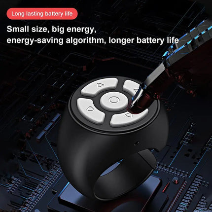 Wireless Finger Scroller with Ring Design, Fingertip Remote Control for Mobile Phones, Photo Clicker Function, Solves One-Handed