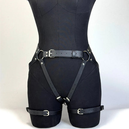 Women Fashion Harness Pu Leather Leg Harness Adjustable Suspenders Gothic Punk Thigh Garter Belt Clothing Accessories