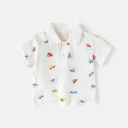 Toddler Boys POLO Shirt Summer Kids Clothes 1 to 2 3 4 5 6 Year Short Sleeve Lapel T Shirts Children School Polos Shirts