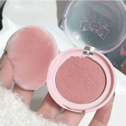 Wish Bow Cute Blusher Lasting Not Easy to Fly Powder Pink Blush Face Brighten Shading Rouge Rubor Korean Dupes Makeup Cosmetics