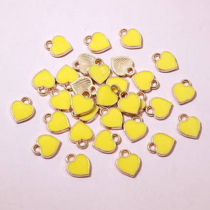 50pcs Red Small Cute Heart Charms Pendant 6x8mm Alloy Metal DIY Jewelry Making Accessories for Earrings Bracelet Necklace