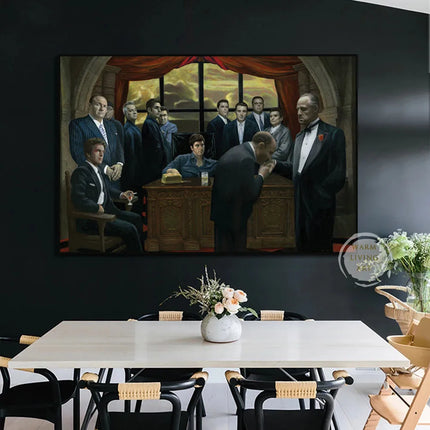 Classic Movie Gangsters Godfather Scarface Tony Montana Canvas Painting Wall Art Pictures Posters Prints for Living Room Decor