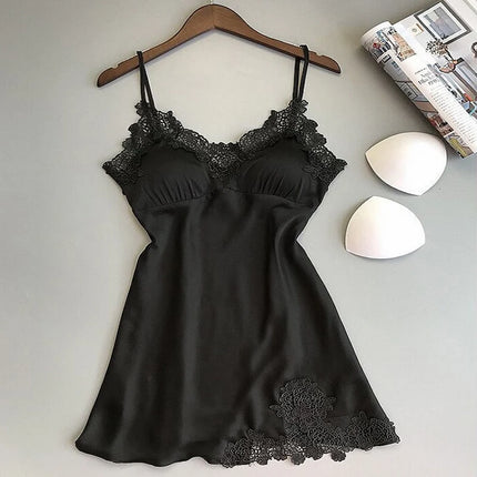 1Pc Women's Suspender Nightdress – Spring Summer Ice Silk Thin Pajamas Home Service Dresses