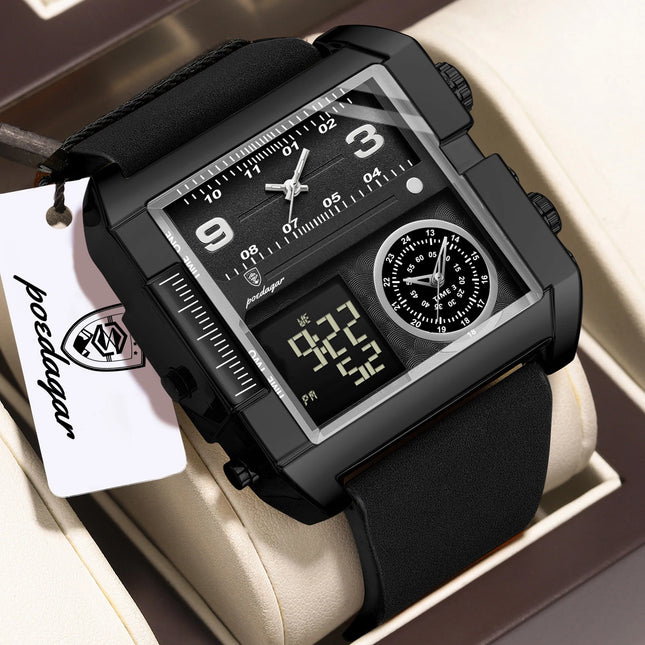 POEDAGAR Fashion Sports Digital Male Wristwatch Date Week Waterproof Luminous Casual Men Clock Electronic Men's Quartz Watches