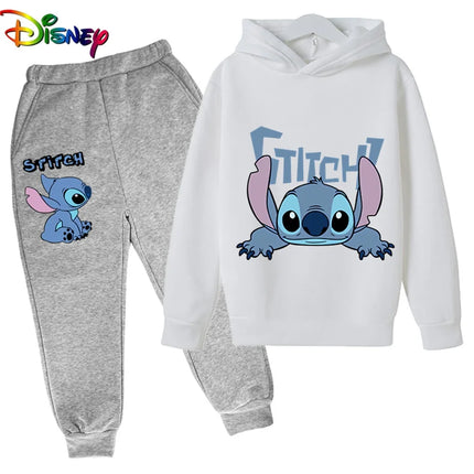 Children Boys Girls Stitch Hoodies Pants Set Boys Girls Stitch Sweatshirts Hooded Kids Fashion Stitch Pullovers Clothes Suit