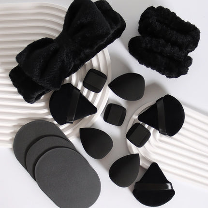 15 件套 Cosmetic Puff Makeup Sponge Blender Beauty Egg Foundation Sponges Puff Wash Face Headband Wristband Make up Accessories