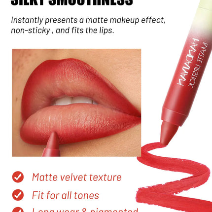 8 Colors Matte Lipstick Long Lasting Waterproof Hydrating Lip Liner Non Sticky Lightweight Velvet Lipliner Moisturizing Cosmetic